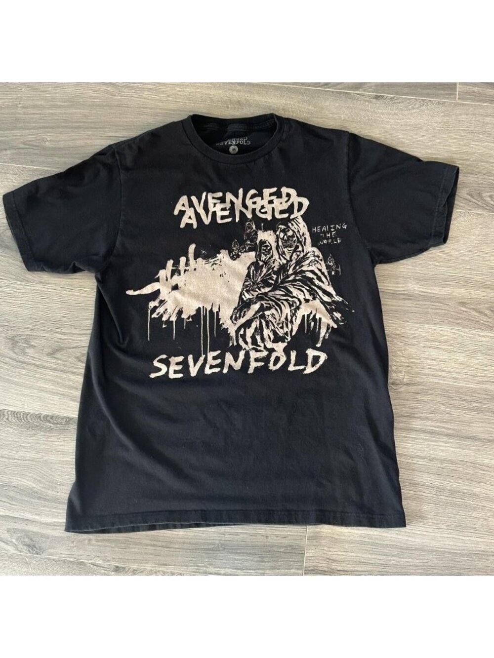 Avenged Sevenfold Shirt Mens M Black Healing The World Album Band Graphic Tee